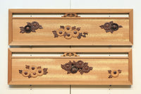 極上珍品!! 上品なお花柄が浮かぶ木地色の中型欄間 EZ2044ab 在庫(a:0 b:1)枚