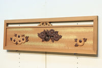 極上珍品!! 上品なお花柄が浮かぶ木地色の中型欄間 EZ2044ab 在庫(a:0 b:1)枚