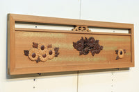 極上珍品!! 上品なお花柄が浮かぶ木地色の中型欄間 EZ2044ab 在庫(a:0 b:1)枚