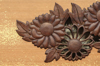 極上珍品!! 上品なお花柄が浮かぶ木地色の中型欄間 EZ2044ab 在庫(a:0 b:1)枚