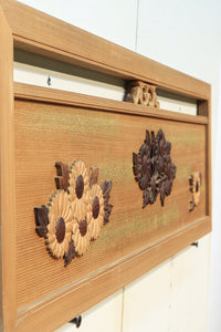 極上珍品!! 上品なお花柄が浮かぶ木地色の中型欄間 EZ2044ab 在庫(a:0 b:1)枚