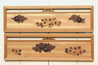 極上珍品!! 上品なお花柄が浮かぶ木地色の中型欄間 EZ2044ab 在庫(a:0 b:1)枚