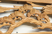 幅2145ミリ!! 七宝柄を添えた格調の高い長尺彫刻欄間 EZ2078ab 在庫(a:1 b:1)枚