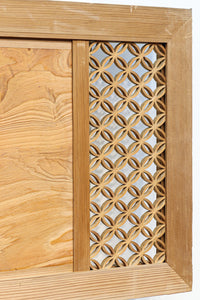 幅2145ミリ!! 七宝柄を添えた格調の高い長尺彫刻欄間 EZ2078ab 在庫(a:1 b:1)枚