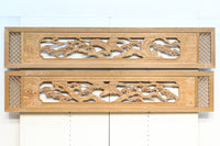 幅2145ミリ!! 七宝柄を添えた格調の高い長尺彫刻欄間 EZ2078ab 在庫(a:1 b:1)枚