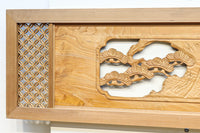 幅2145ミリ!! 七宝柄を添えた格調の高い長尺彫刻欄間 EZ2078ab 在庫(a:1 b:1)枚