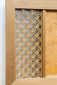 幅2145ミリ!! 七宝柄を添えた格調の高い長尺彫刻欄間 EZ2078ab 在庫(a:1 b:1)枚