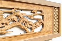 幅2145ミリ!! 七宝柄を添えた格調の高い長尺彫刻欄間 EZ2078ab 在庫(a:1 b:1)枚