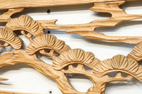 幅2145ミリ!! 七宝柄を添えた格調の高い長尺彫刻欄間 EZ2078ab 在庫(a:1 b:1)枚