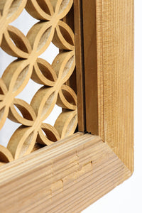 幅2145ミリ!! 七宝柄を添えた格調の高い長尺彫刻欄間 EZ2078ab 在庫(a:1 b:1)枚