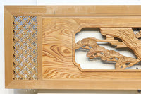 幅2145ミリ!! 七宝柄を添えた格調の高い長尺彫刻欄間 EZ2078ab 在庫(a:1 b:1)枚