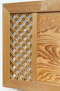 幅2145ミリ!! 七宝柄を添えた格調の高い長尺彫刻欄間 EZ2078ab 在庫(a:1 b:1)枚