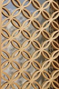 幅2145ミリ!! 七宝柄を添えた格調の高い長尺彫刻欄間 EZ2078ab 在庫(a:1 b:1)枚