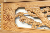 幅2145ミリ!! 七宝柄を添えた格調の高い長尺彫刻欄間 EZ2078ab 在庫(a:1 b:1)枚