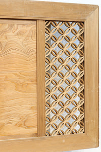 幅2145ミリ!! 七宝柄を添えた格調の高い長尺彫刻欄間 EZ2078ab 在庫(a:1 b:1)枚