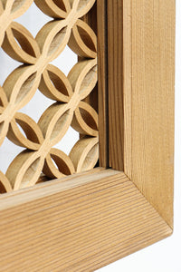 幅2145ミリ!! 七宝柄を添えた格調の高い長尺彫刻欄間 EZ2078ab 在庫(a:1 b:1)枚