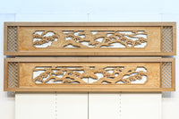 幅2145ミリ!! 七宝柄を添えた格調の高い長尺彫刻欄間 EZ2078ab 在庫(a:1 b:1)枚