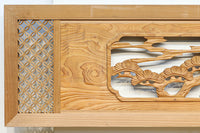 幅2145ミリ!! 七宝柄を添えた格調の高い長尺彫刻欄間 EZ2078ab 在庫(a:1 b:1)枚