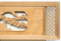 幅2145ミリ!! 七宝柄を添えた格調の高い長尺彫刻欄間 EZ2078ab 在庫(a:1 b:1)枚