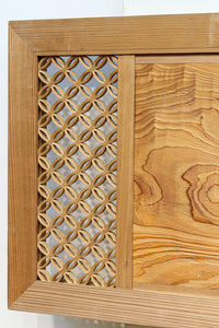 幅2145ミリ!! 七宝柄を添えた格調の高い長尺彫刻欄間 EZ2078ab 在庫(a:1 b:1)枚