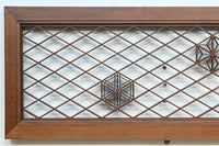 和柄組子装飾をお洒落に散らした菱格子欄間 EZ2095 在庫1枚
