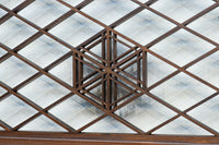 和柄組子装飾をお洒落に散らした菱格子欄間 EZ2095 在庫1枚