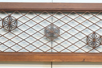 和柄組子装飾をお洒落に散らした菱格子欄間 EZ2095 在庫1枚