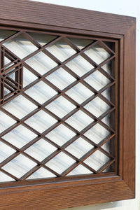 和柄組子装飾をお洒落に散らした菱格子欄間 EZ2095 在庫1枚