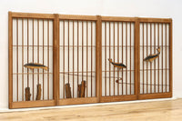 鯉が優雅に漂う眺めが魅力のスリガラス入り書院セット EZ2107 在庫4枚1組