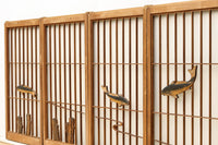 鯉が優雅に漂う眺めが魅力のスリガラス入り書院セット EZ2107 在庫4枚1組