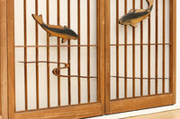 鯉が優雅に漂う眺めが魅力のスリガラス入り書院セット EZ2107 在庫4枚1組