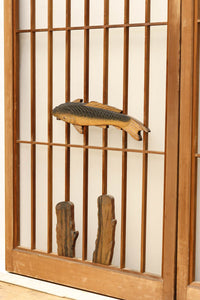 鯉が優雅に漂う眺めが魅力のスリガラス入り書院セット EZ2107 在庫4枚1組