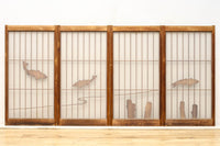 鯉が優雅に漂う眺めが魅力のスリガラス入り書院セット EZ2107 在庫4枚1組