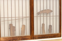 鯉が優雅に漂う眺めが魅力のスリガラス入り書院セット EZ2107 在庫4枚1組