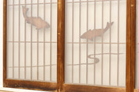 鯉が優雅に漂う眺めが魅力のスリガラス入り書院セット EZ2107 在庫4枚1組