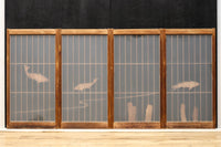 鯉が優雅に漂う眺めが魅力のスリガラス入り書院セット EZ2107 在庫4枚1組