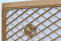 菱格子に浮かぶ組子が趣きあるワーロン入り中型欄間 EZ2155b 在庫1枚