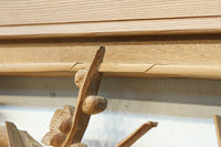 縁起物の花木を立体的にみせる深彫り彫刻欄間 EZ2182 在庫1枚