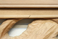 縁起物の花木を立体的にみせる深彫り彫刻欄間 EZ2182 在庫1枚