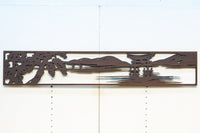 山間に鳥居が静かに佇む風景の透かし欄間素材 EZ2321 在庫1枚