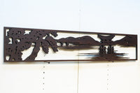 山間に鳥居が静かに佇む風景の透かし欄間素材 EZ2321 在庫1枚