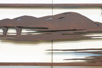 山間に鳥居が静かに佇む風景の透かし欄間素材 EZ2321 在庫1枚