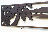 山間に鳥居が静かに佇む風景の透かし欄間素材 EZ2321 在庫1枚