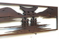 山間に鳥居が静かに佇む風景の透かし欄間素材 EZ2321 在庫1枚