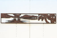 山間に鳥居が静かに佇む風景の透かし欄間素材 EZ2321 在庫1枚