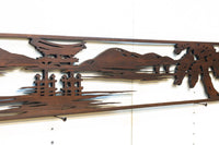 山間に鳥居が静かに佇む風景の透かし欄間素材 EZ2321 在庫1枚