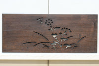 山野草の風流な絵柄を施した透かし板 EZ2334b:1枚