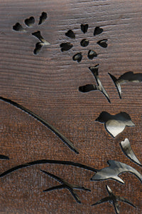 山野草の風流な絵柄を施した透かし板 EZ2334b:1枚