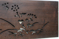 山野草の風流な絵柄を施した透かし板 EZ2334b:1枚