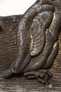 大珍品‼︎ペンギン親子を描いた温かみのある彫刻小型欄間 EZ2368 在庫1枚